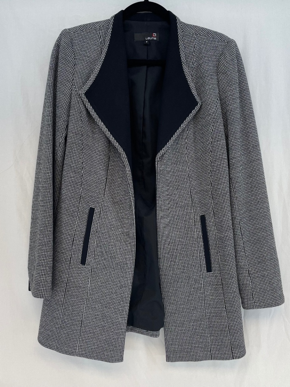 Laura Blazer Jacket Heavyweight Black White Women’s Size 6